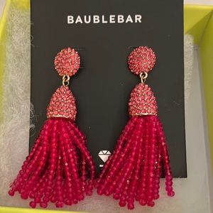 Fuchsia tassel Baublebar earrings